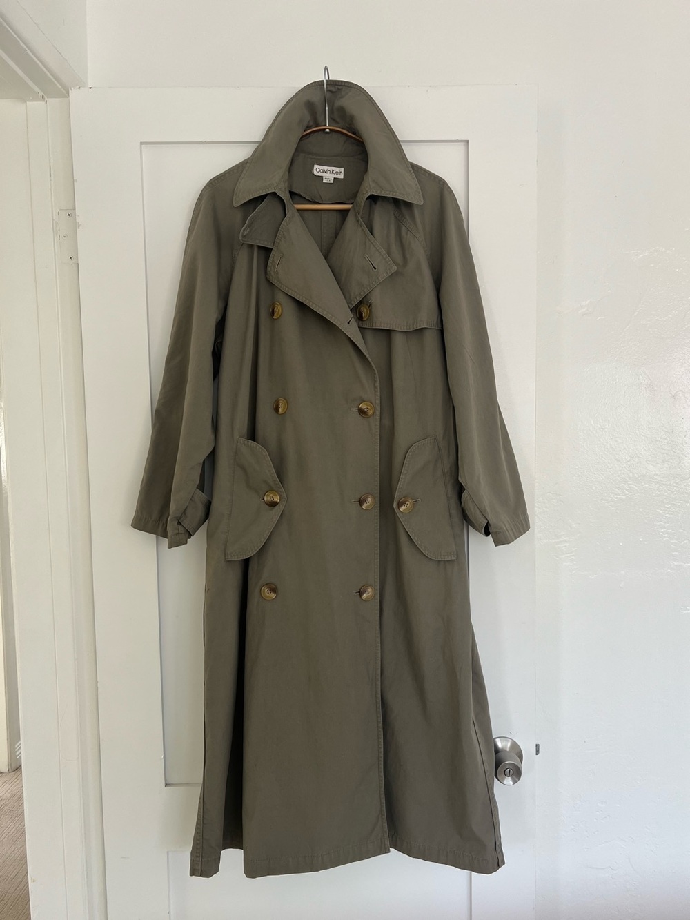 Vintage 1980s Calvin Klein Made in USA Belted Trench Coat Size 2